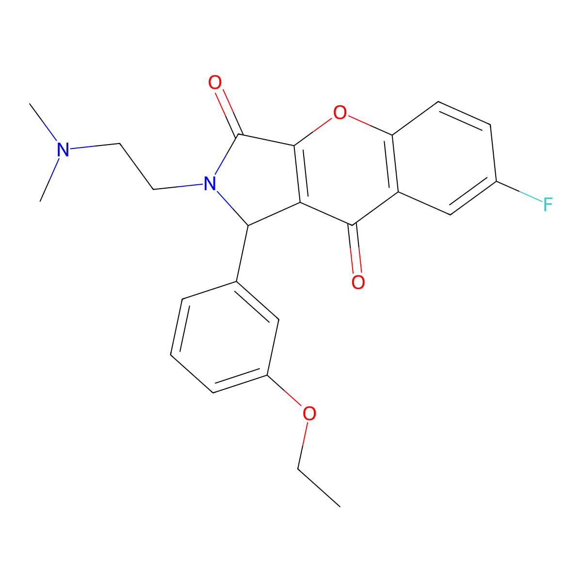 2-(2-(Dimethylamino)ethyl)-1-(3-ethoxyphenyl)-7-fluoro-1,2-dihydrochromeno[2,3-c]pyrrole-3,9-dione molecular structure, CAS 631890-97-6