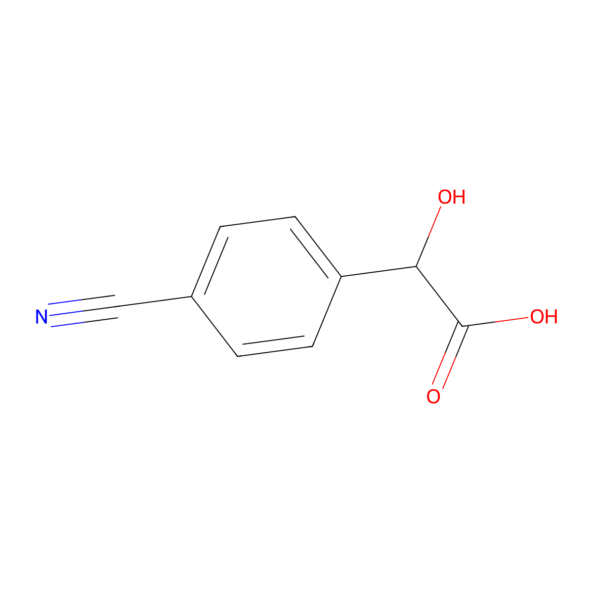 2-(4-Cyanophenyl)-2-hydroxyacetic acid molecular structure, CAS 631897-16-0