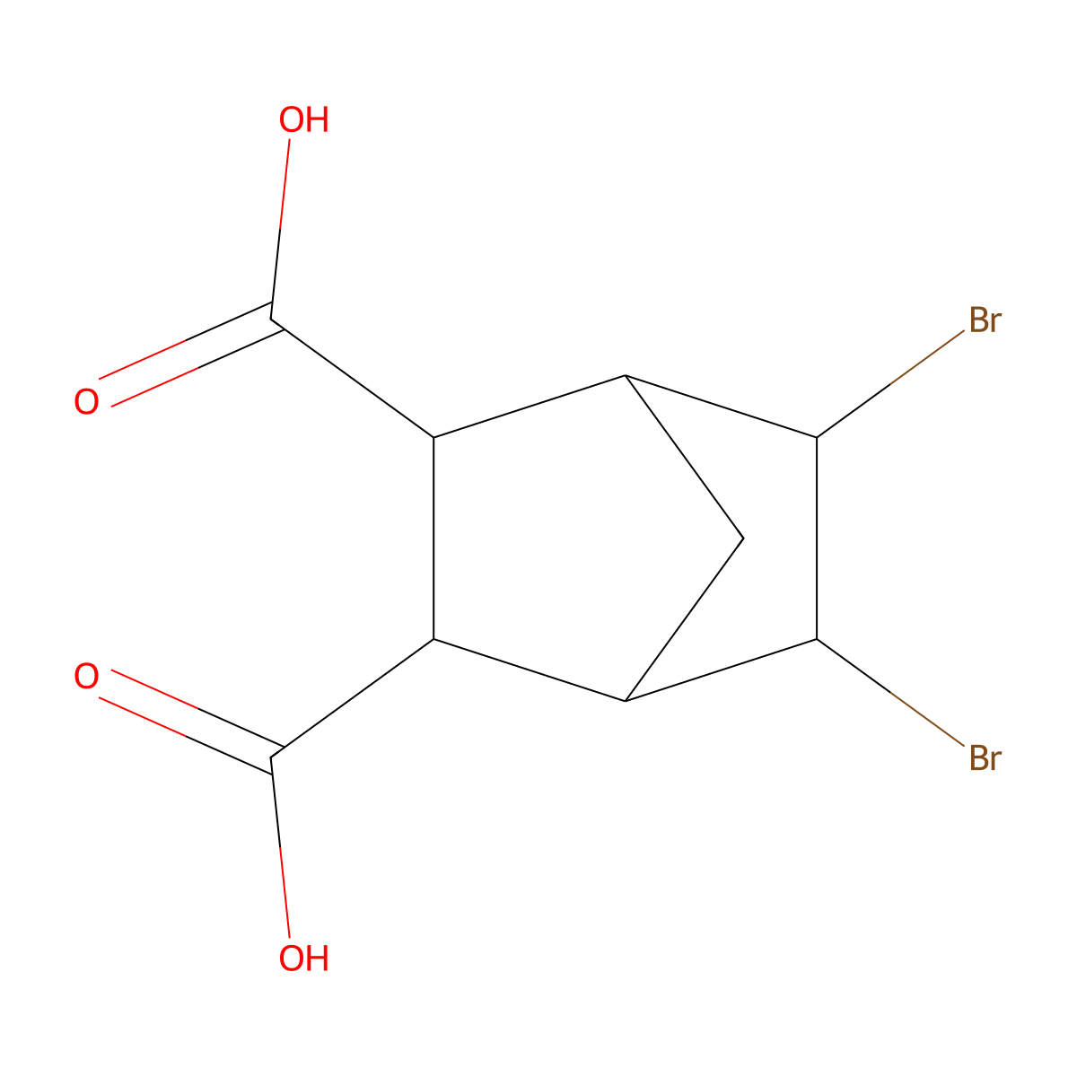 5,6-Dibromobicyclo[2.2.1]heptane-2,3-dicarboxylic acid molecular structure, CAS 6319-07-9