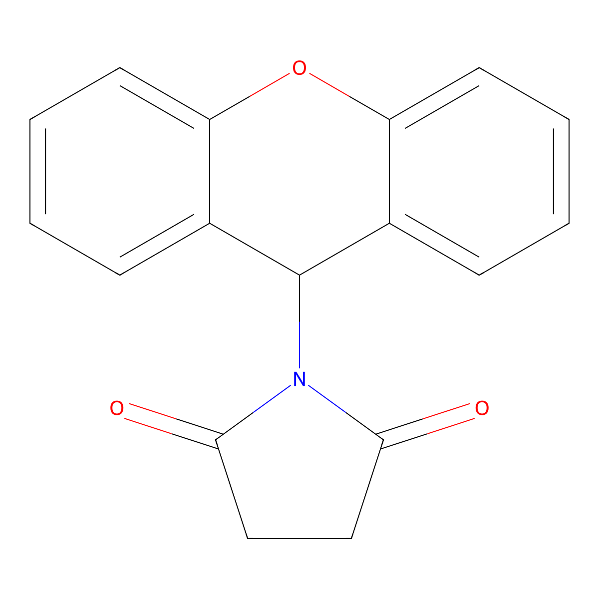 1-(9h-Xanthen-9-yl)pyrrolidine-2,5-dione molecular structure, CAS 6319-54-6
