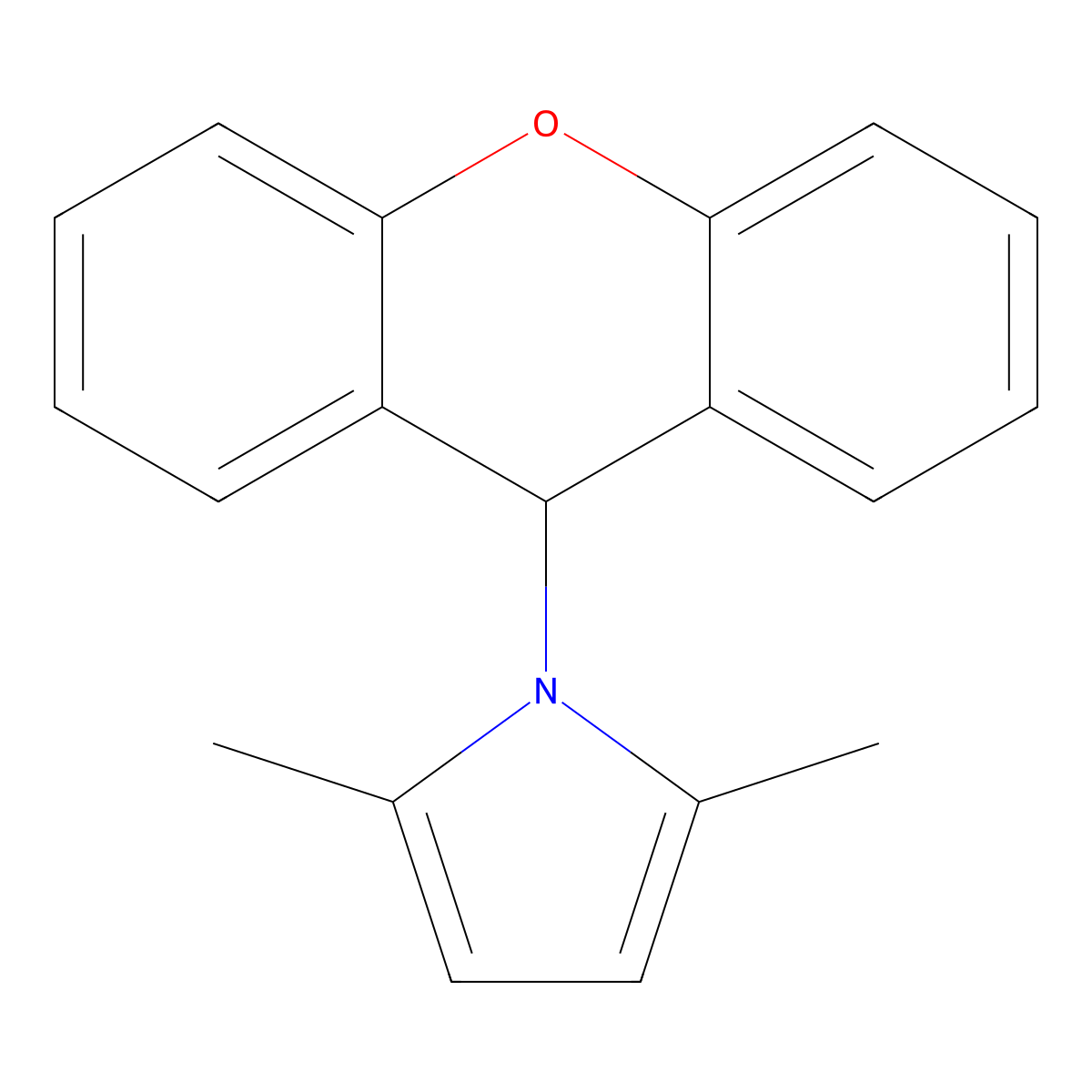 2,5-dimethyl-1-(9H-xanthen-9-yl)pyrrole molecular structure, CAS 6319-58-0