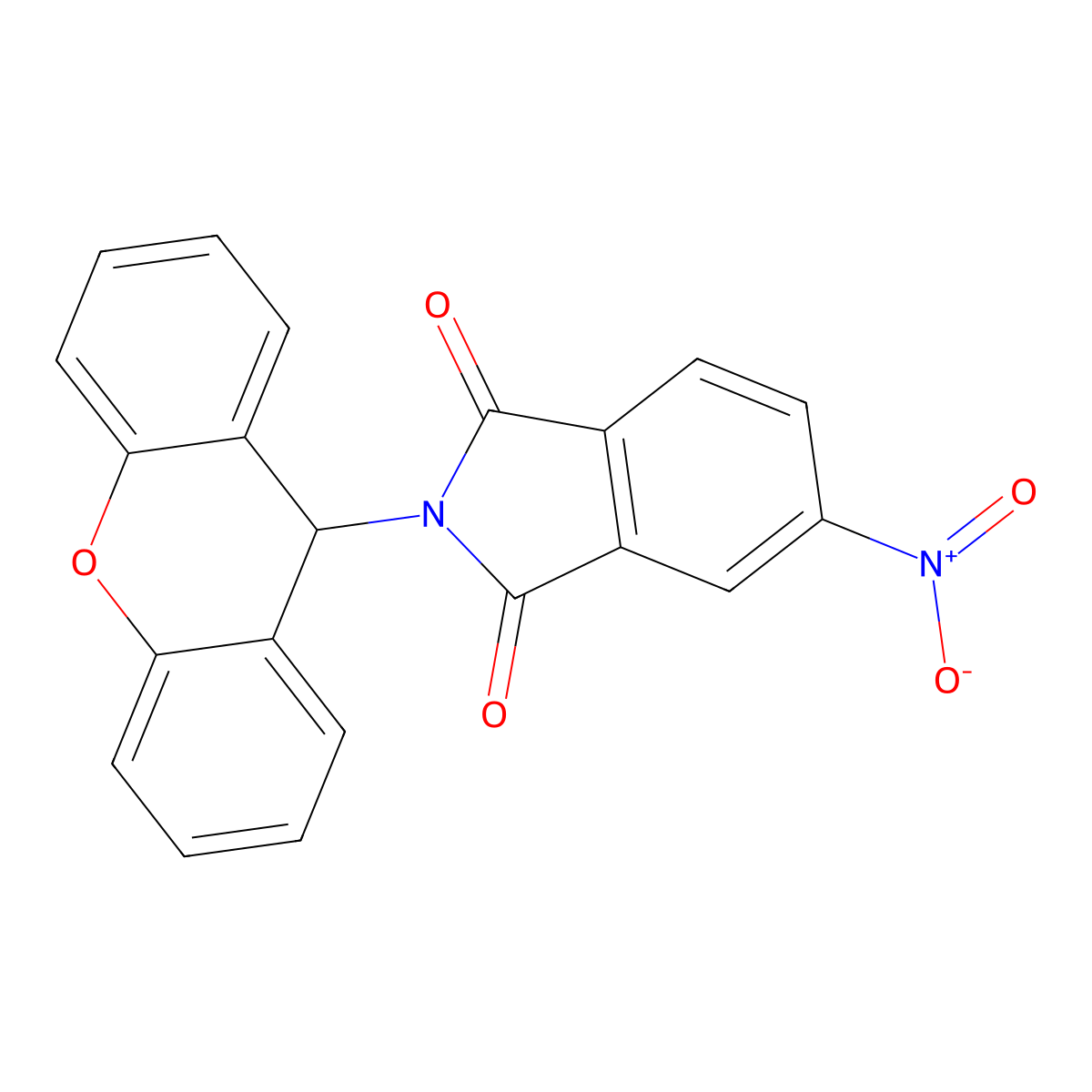 5-nitro-2-(9H-xanthen-9-yl)isoindole-1,3-dione molecular structure, CAS 6319-62-6