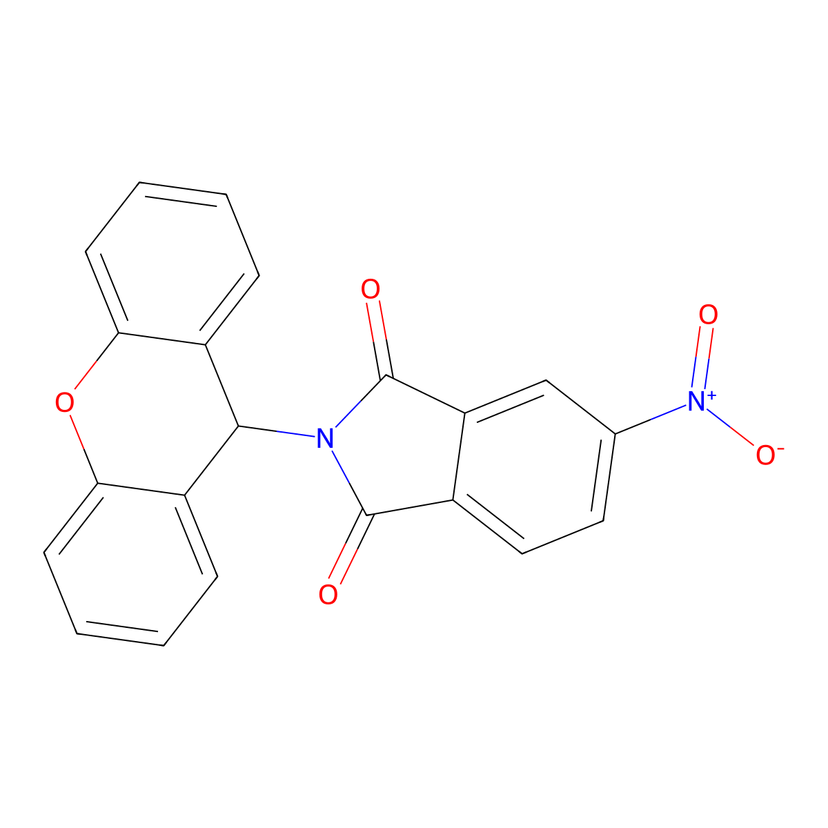 5-nitro-2-(9H-xanthen-9-yl)isoindole-1,3-dione molecular structure, CAS 6319-62-6