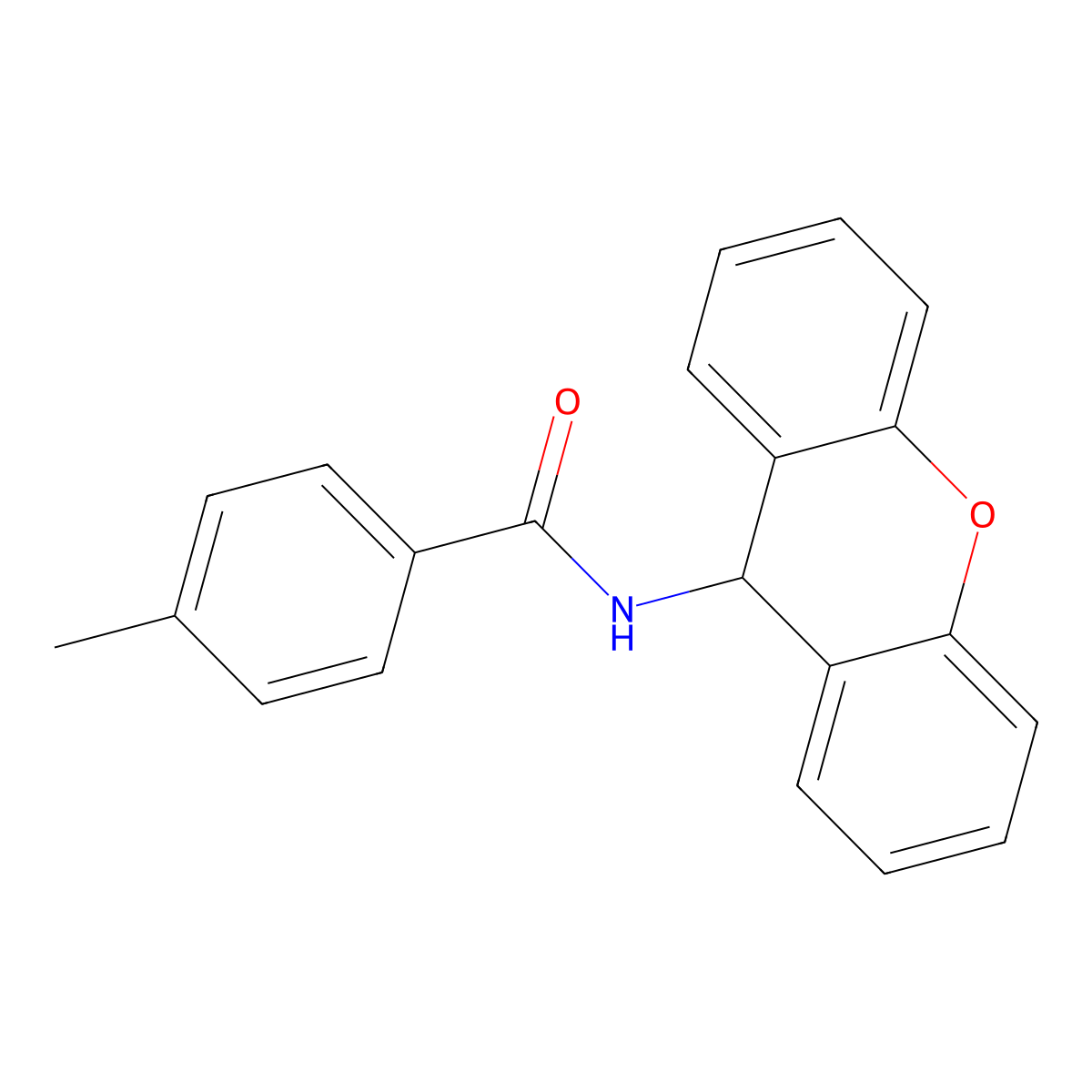 4-Methyl-N-(9H-xanthen-9-yl)benzamide molecular structure, CAS 6319-64-8