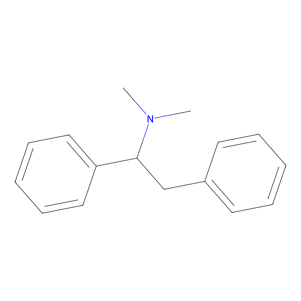 N,N-Dimethyl-alpha-phenylbenzeneethanamine molecular structure, CAS 6319-84-2