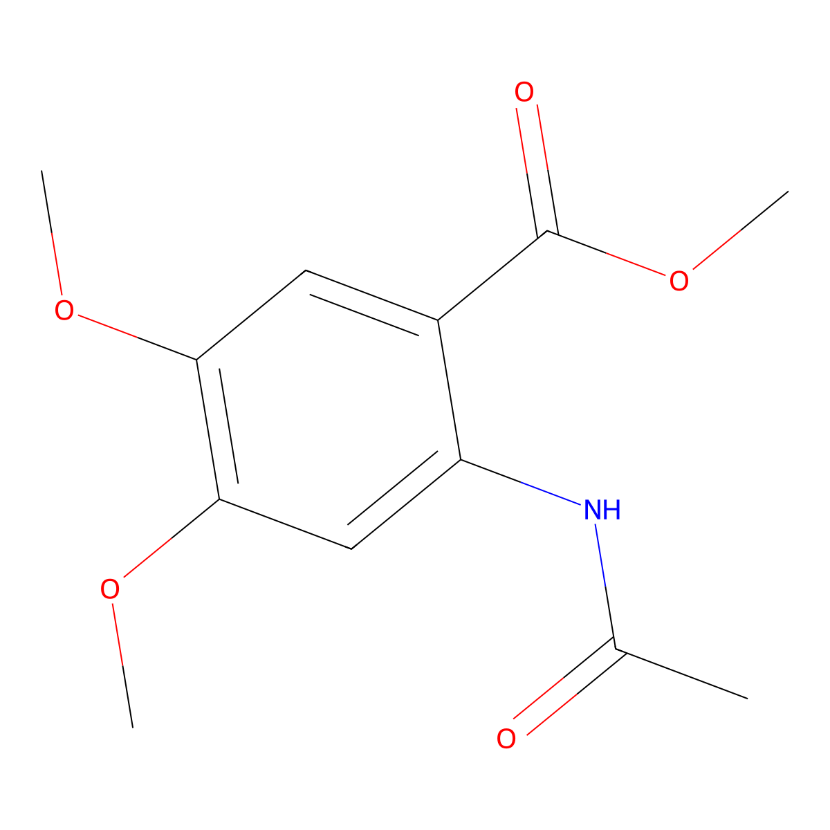 Methyl 2-acetamido-4,5-dimethoxybenzoate molecular structure, CAS 63190-57-8