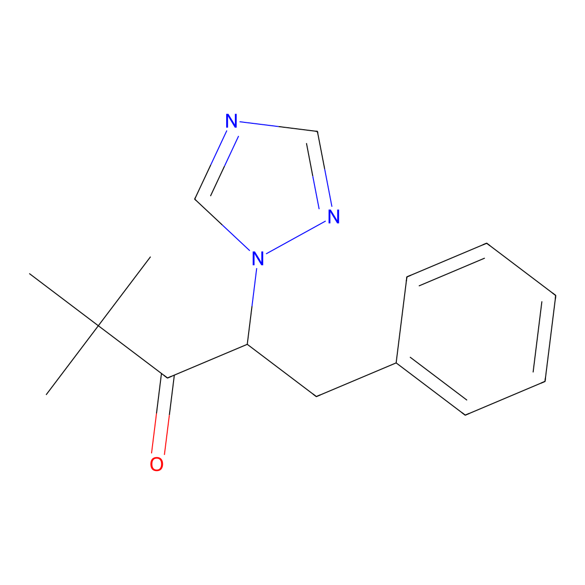 4,4-dimethyl-1-phenyl-2-(1H-1,2,4-triazol-1-yl)-3-pentanone molecular structure, CAS 63190-75-0