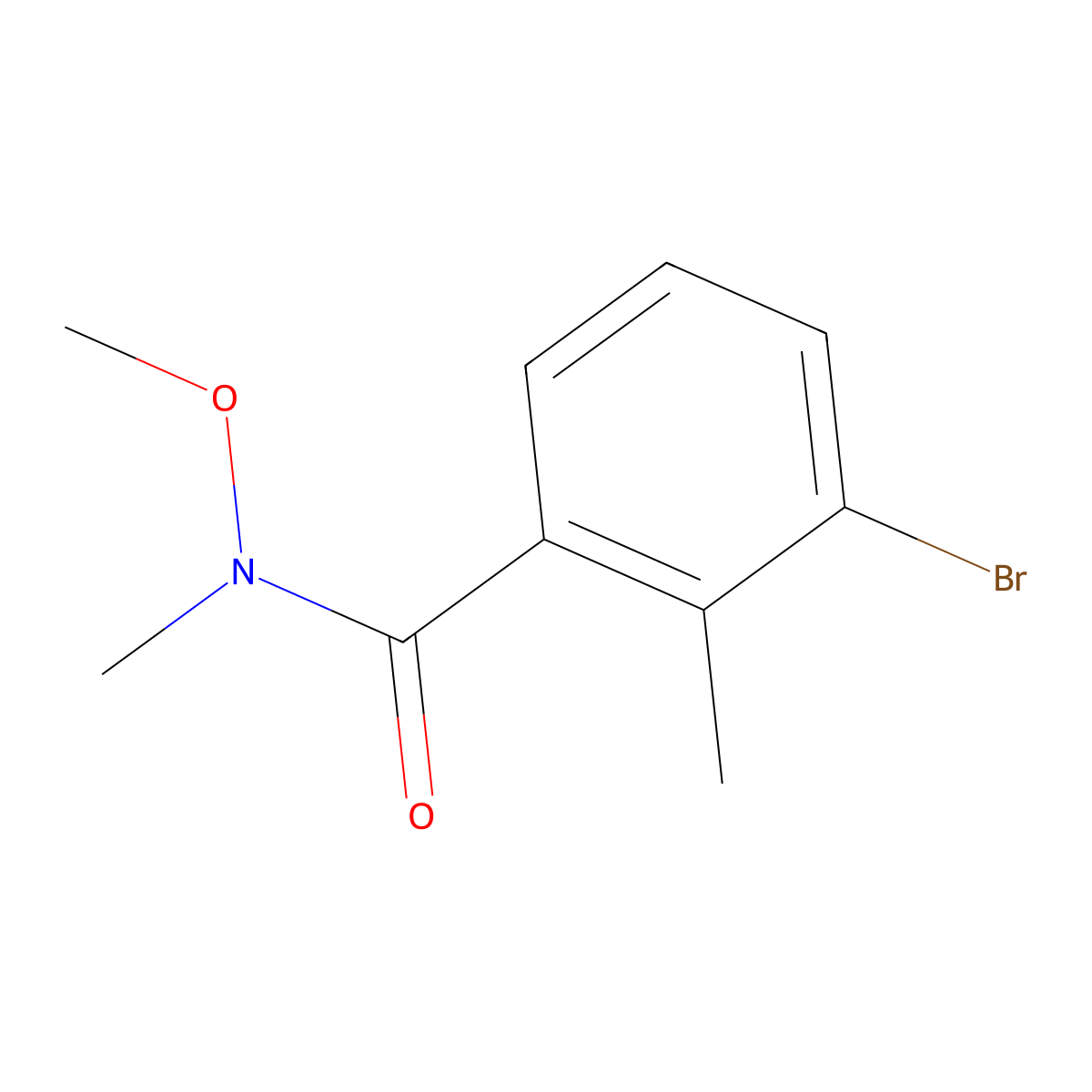 3-bromo-N-methoxy-N,2-dimethylbenzamide molecular structure, CAS 631909-08-5