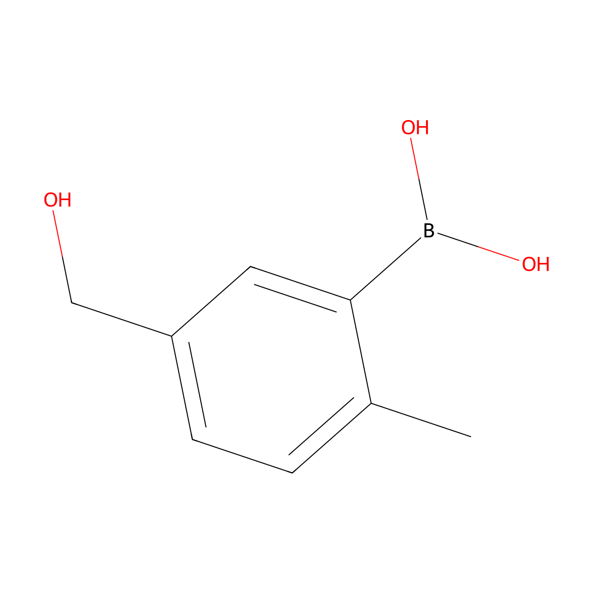 (5-(Hydroxymethyl)-2-methylphenyl)boronic acid molecular structure, CAS 631909-12-1