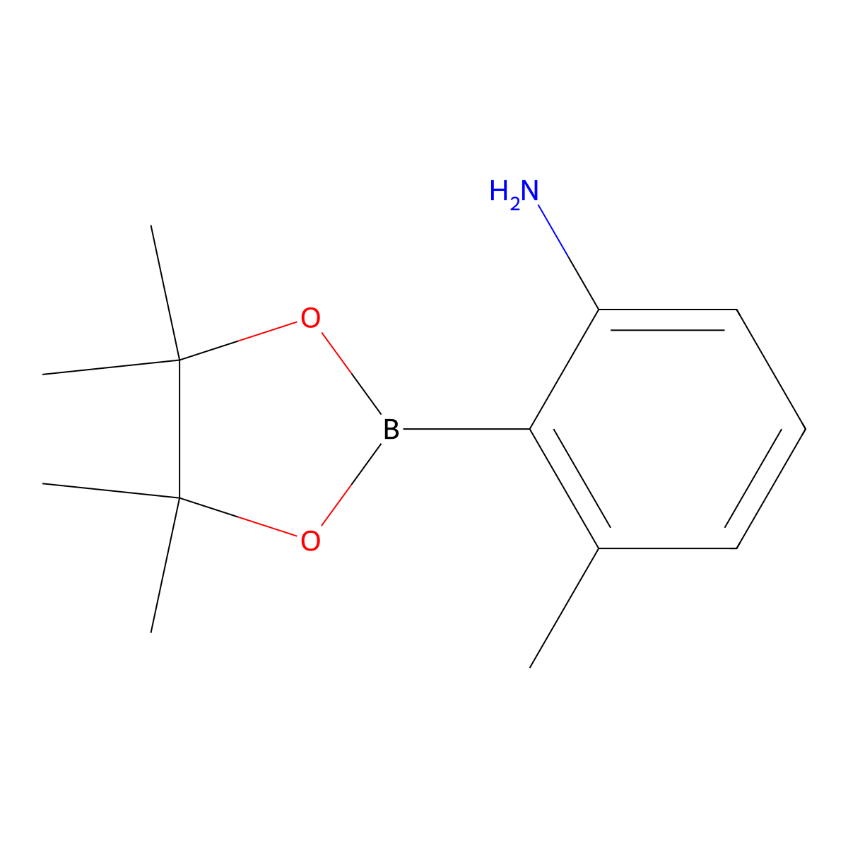 3-Methyl-2-(4,4,5,5-tetramethyl-1,3,2-dioxaborolan-2-YL)aniline molecular structure, CAS 631909-35-8