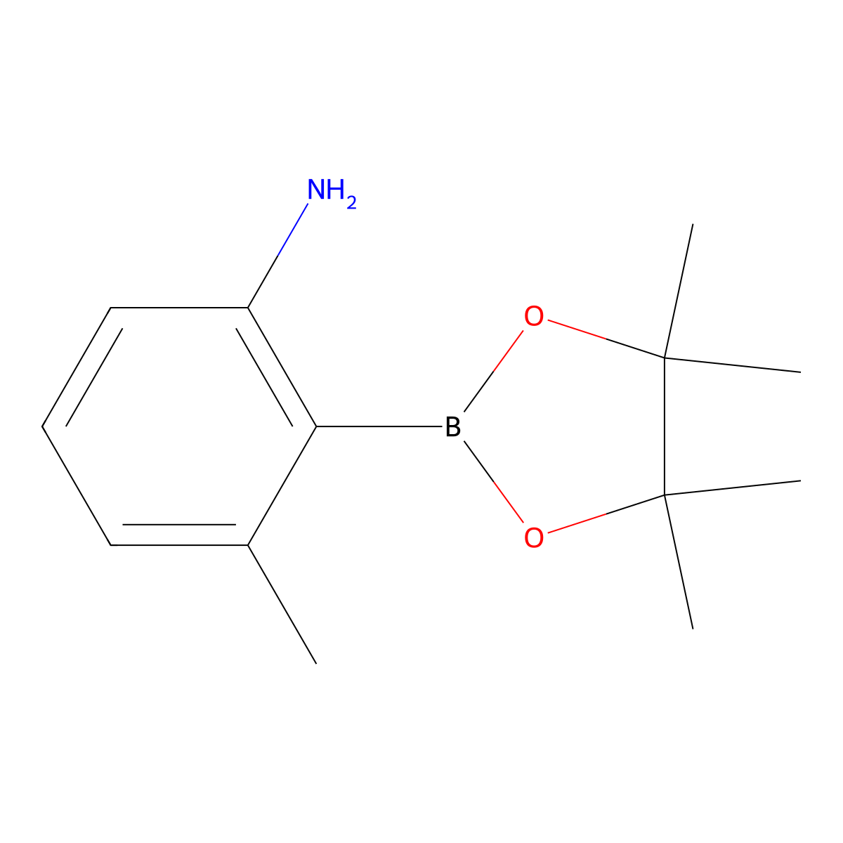 3-Methyl-2-(4,4,5,5-tetramethyl-1,3,2-dioxaborolan-2-YL)aniline molecular structure, CAS 631909-35-8