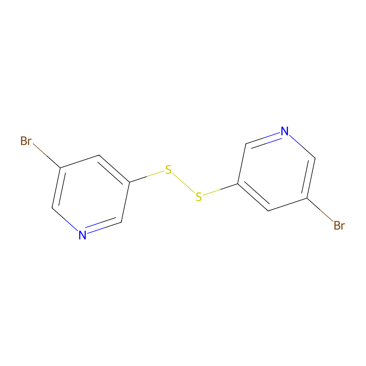 3-Bromo-5-((5-bromopyridin-3-yl)disulfanyl)pyridine molecular structure, CAS 631909-97-2