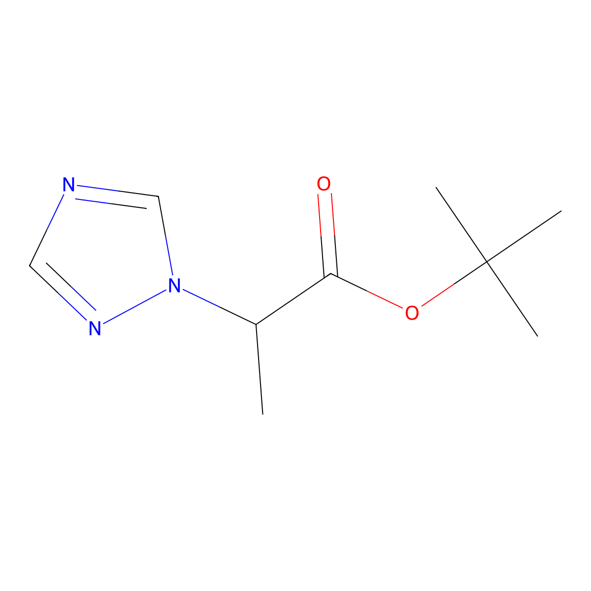 tert-butyl 2-(1H-1,2,4-triazol-1-yl)propanoate molecular structure, CAS 63191-08-2