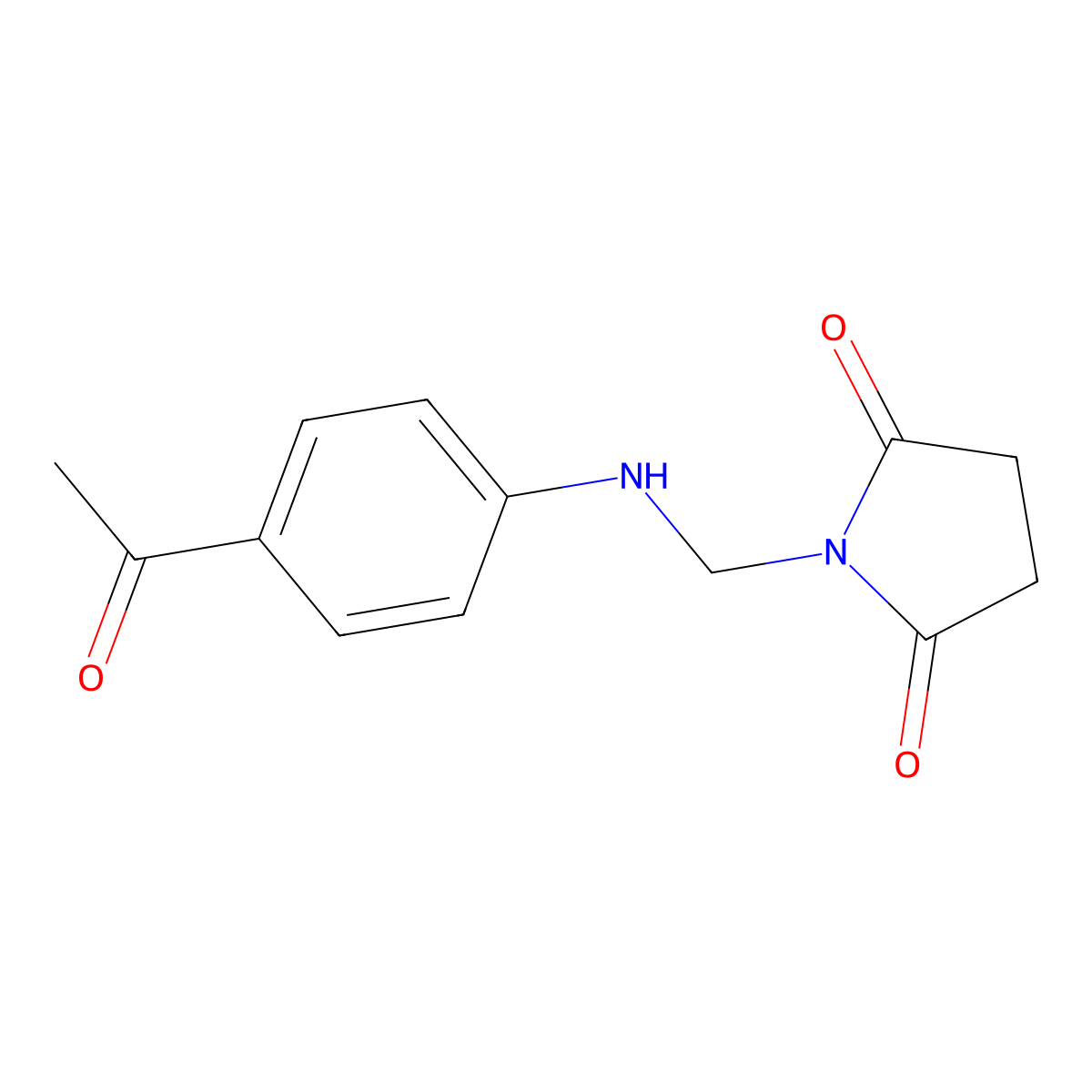 1-(((4-Acetylphenyl)amino)methyl)pyrrolidine-2,5-dione molecular structure, CAS 63191-63-9
