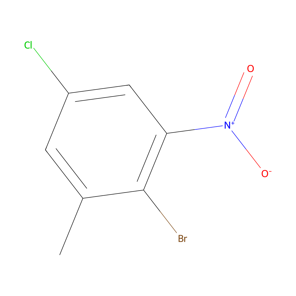 2-Bromo-5-chloro-1-methyl-3-nitrobenzene molecular structure, CAS 631910-13-9