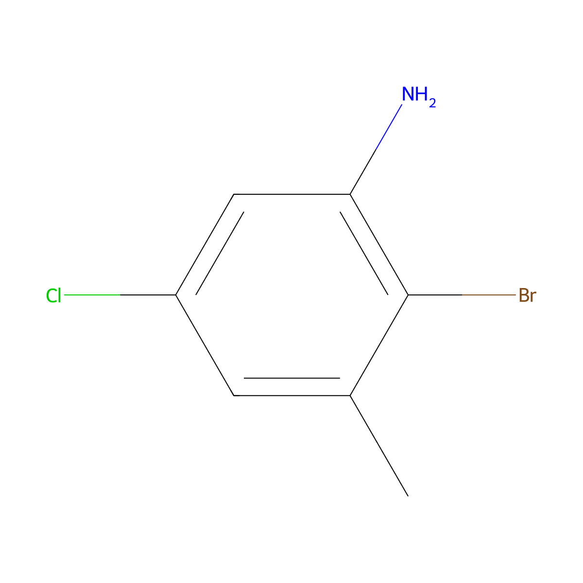 2-Bromo-5-chloro-3-methylaniline molecular structure, CAS 631910-14-0
