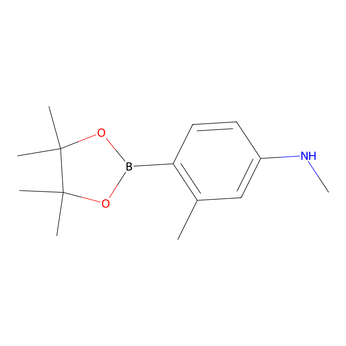 N,3-dimethyl-4-(4,4,5,5-tetramethyl-1,3,2-dioxaborolan-2-yl)aniline molecular structure, CAS 631911-36-9