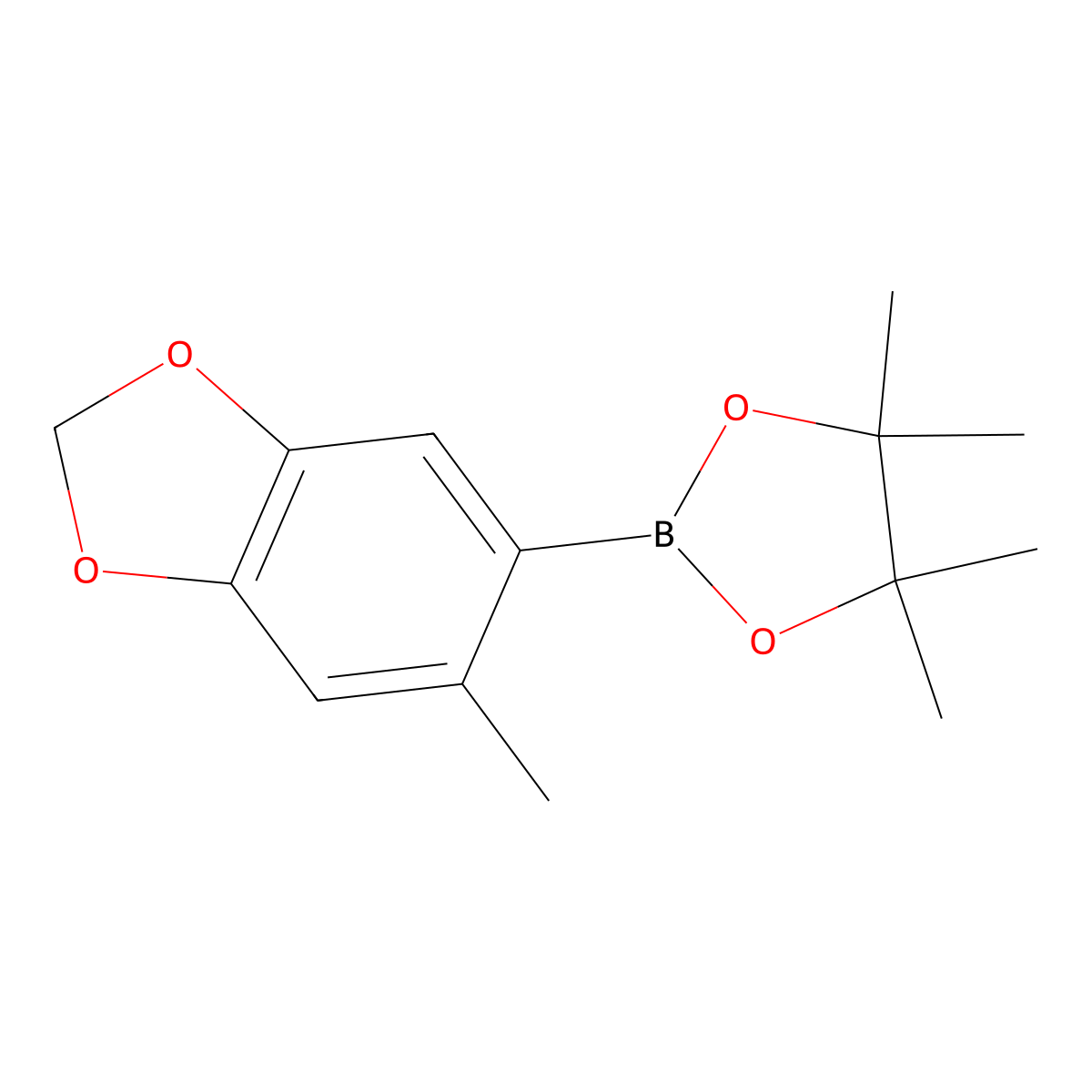 4,4,5,5-Tetramethyl-2-(6-methylbenzo[d][1,3]dioxol-5-yl)-1,3,2-dioxaborolane molecular structure, CAS 631912-08-8