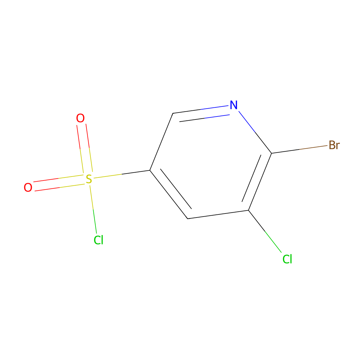 6-Bromo-5-chloropyridine-3-sulfonyl chloride molecular structure, CAS 631912-23-7