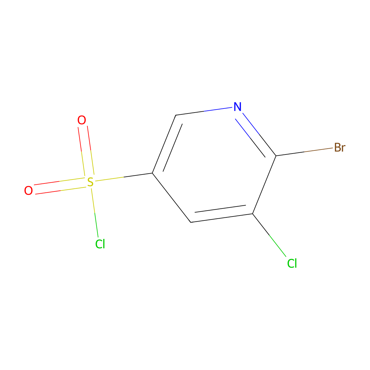 6-Bromo-5-chloropyridine-3-sulfonyl chloride molecular structure, CAS 631912-23-7