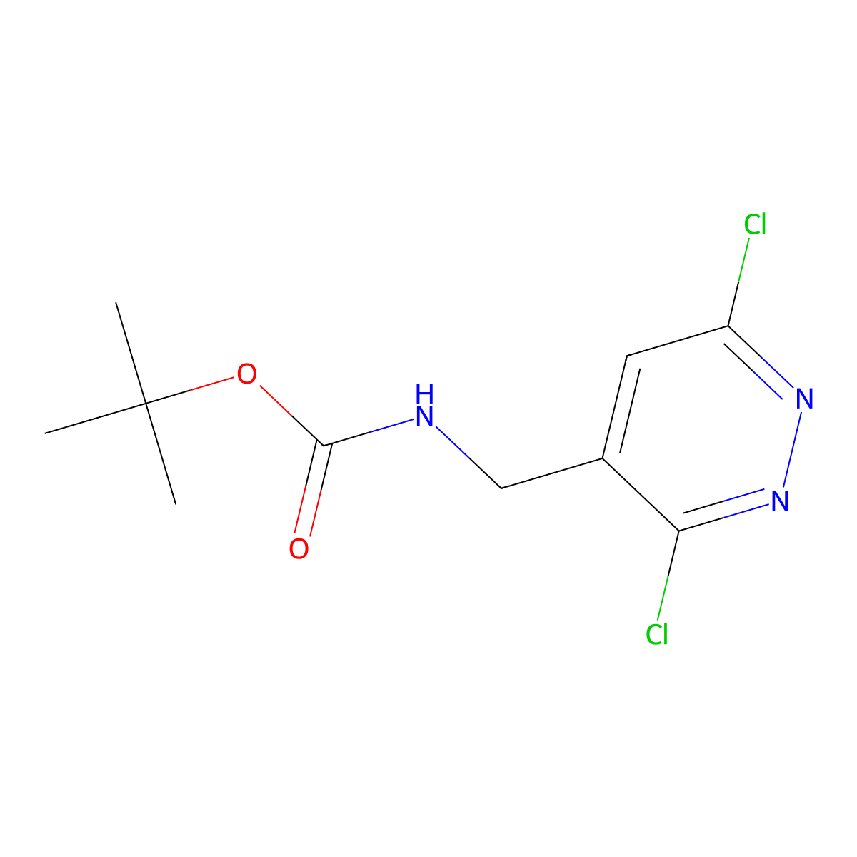 tert-Butyl ((3,6-dichloropyridazin-4-yl)methyl)carbamate molecular structure, CAS 631914-72-2