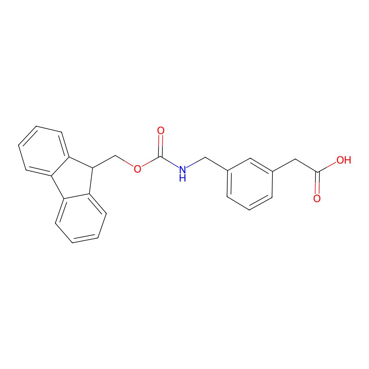 2-{3-[({[(9H-fluoren-9-yl)methoxy]carbonyl}amino)methyl]phenyl}acetic acid molecular structure, CAS 631915-50-9