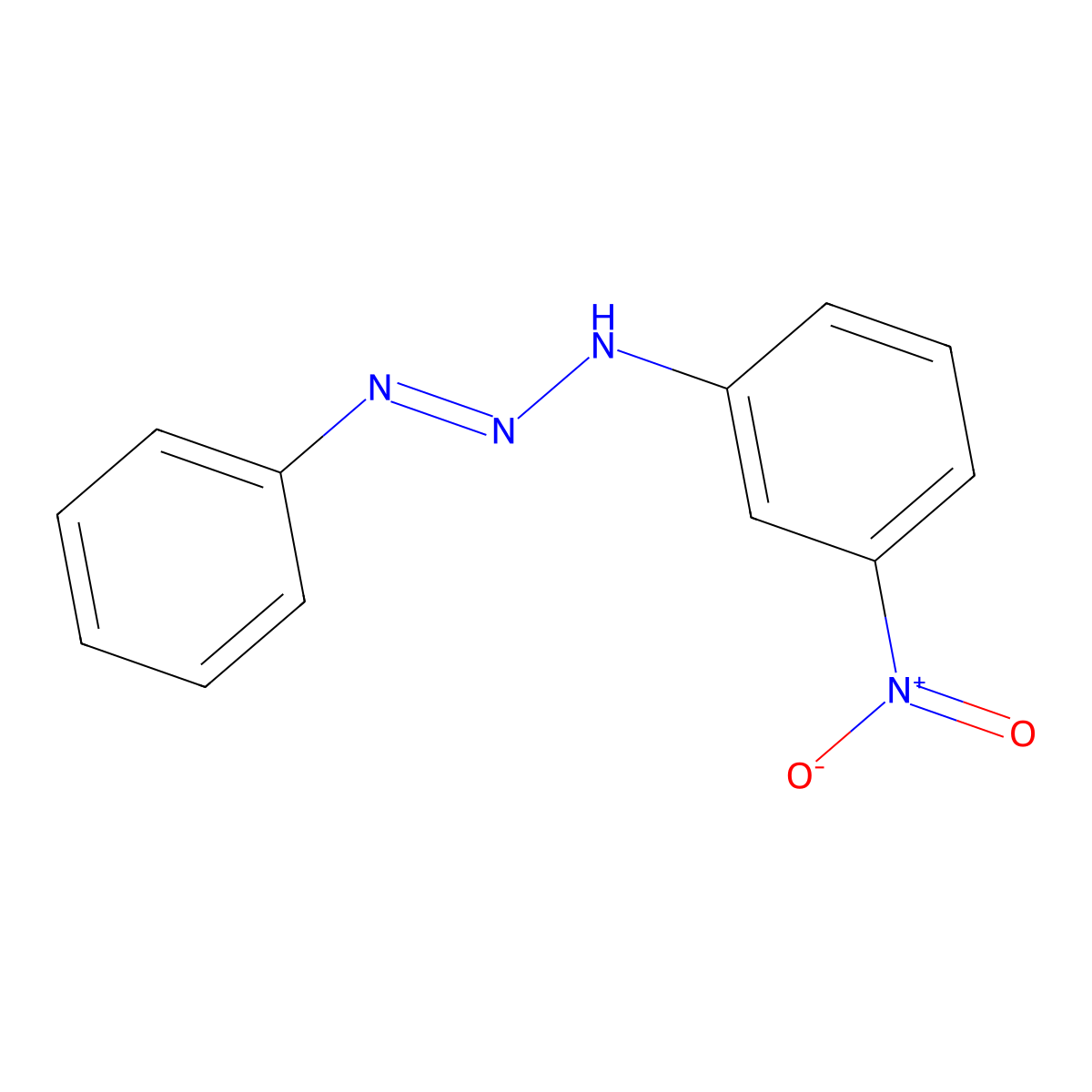 (1E)-3-(3-nitrophenyl)-1-phenyltriaz-1-ene molecular structure, CAS 63193-60-2