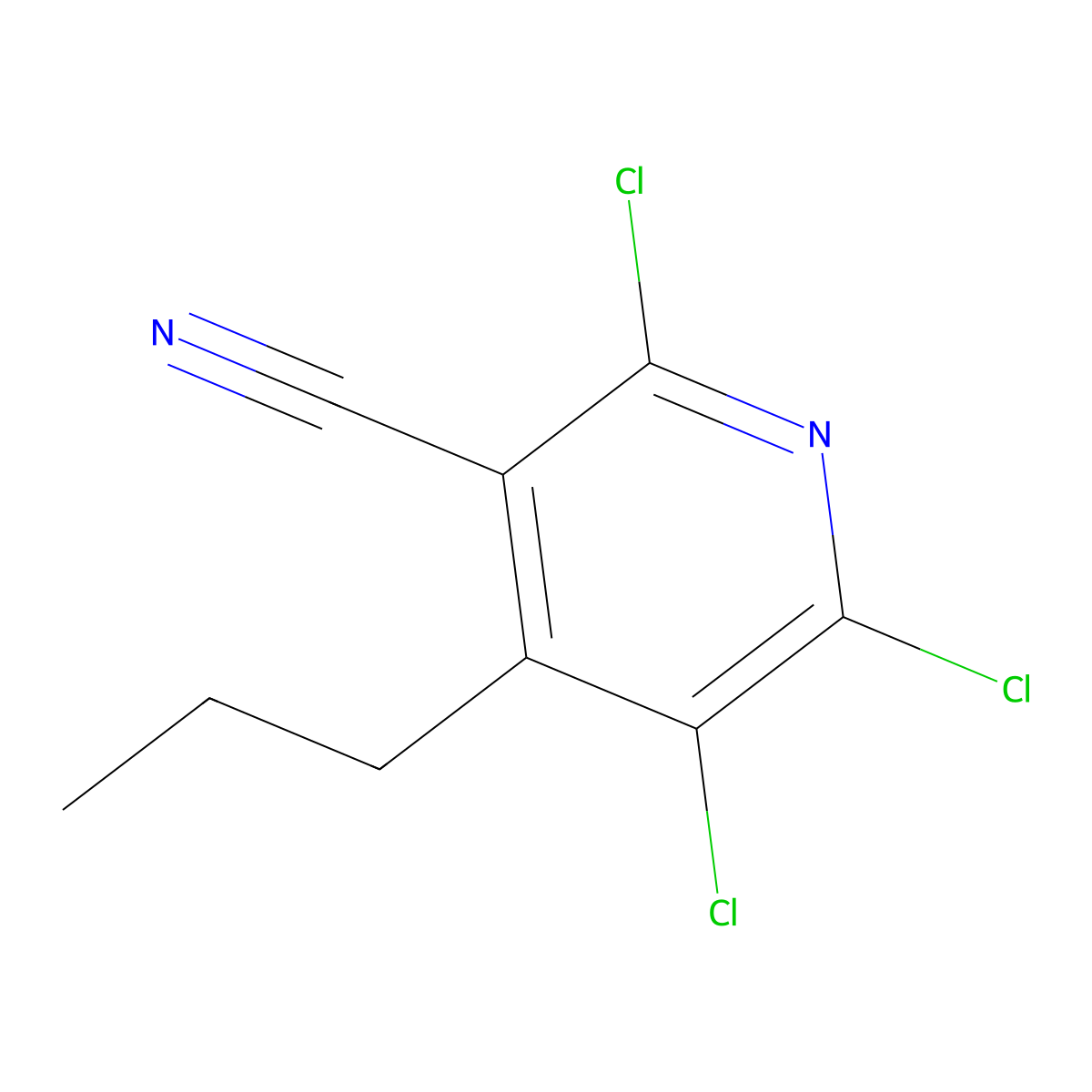2,5,6-Trichloro-4-propylnicotinonitrile molecular structure, CAS 63195-40-4