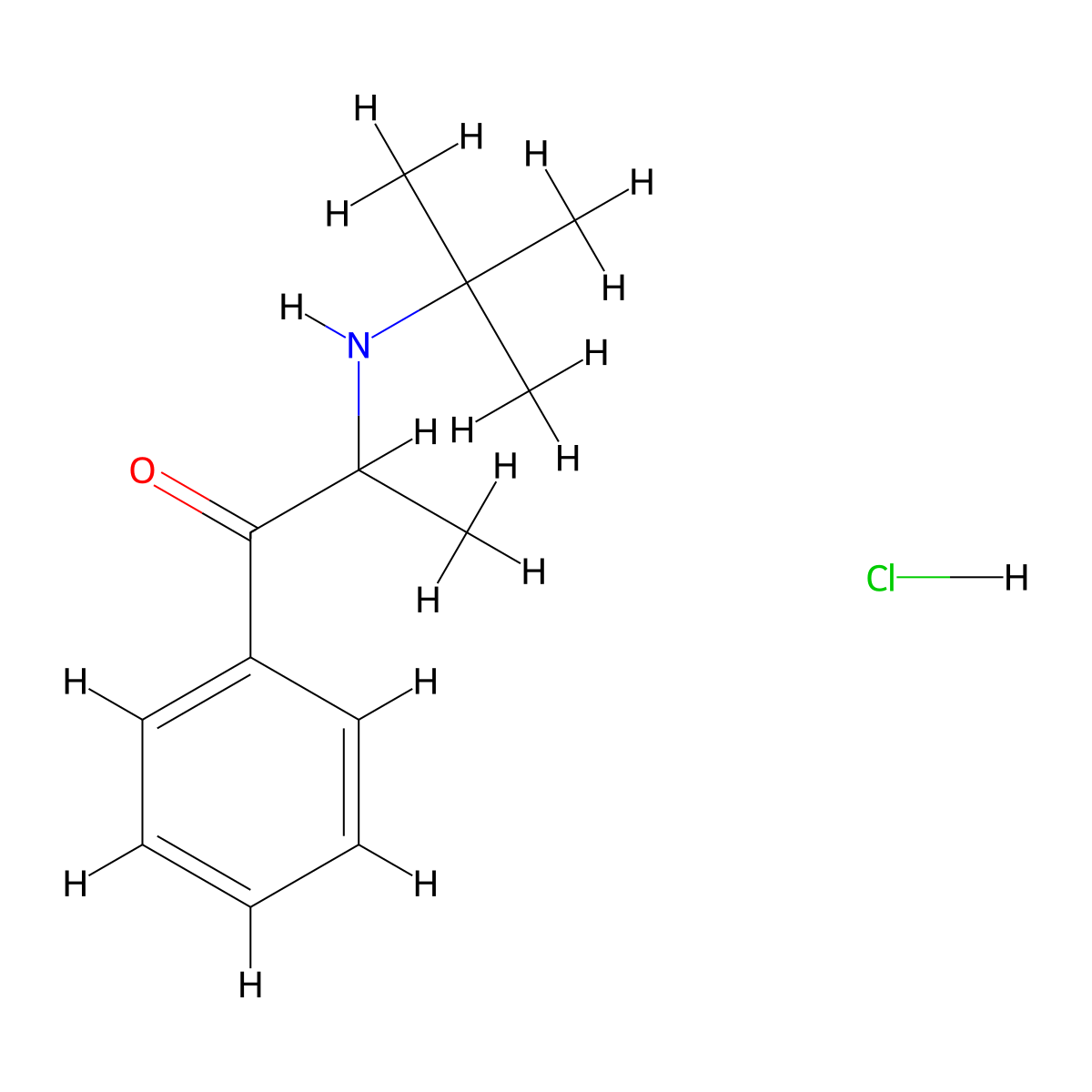 2-(tert-Butylamino)propiophenone hydrochloride molecular structure, CAS 63199-74-6