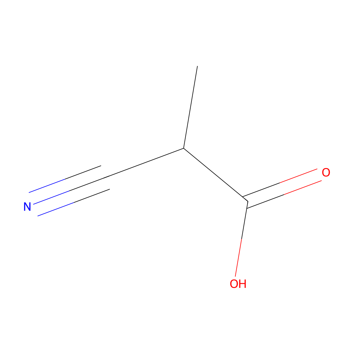 2-Cyanopropanoic acid molecular structure, CAS 632-07-5