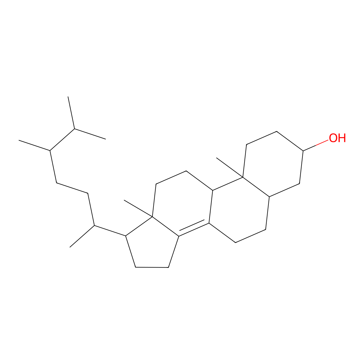 alpha-Ergostenol molecular structure, CAS 632-32-6
