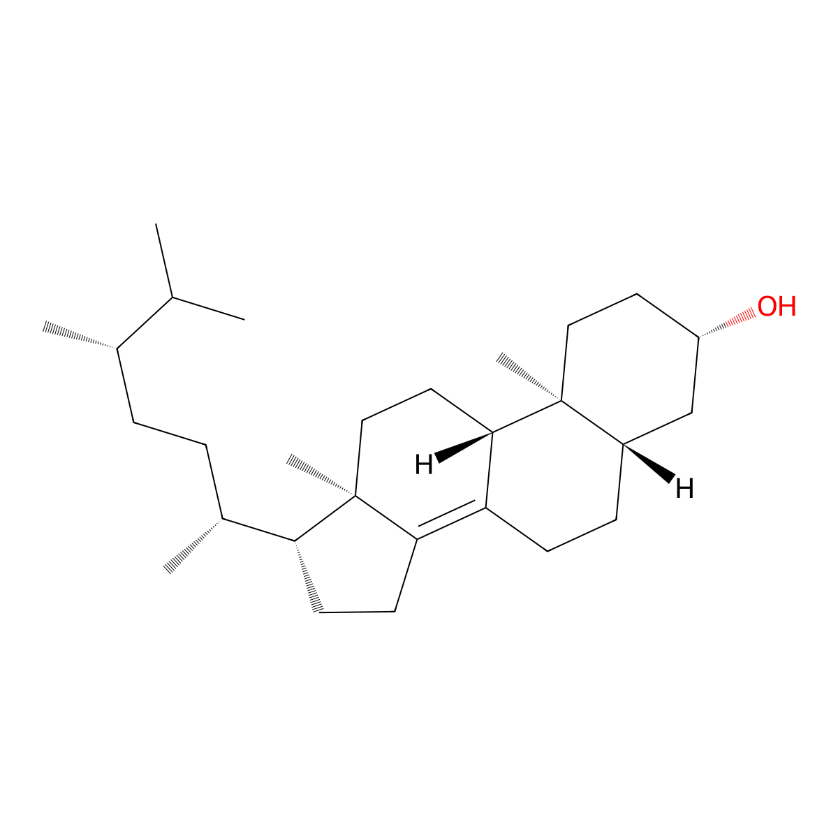 alpha-Ergostenol molecular structure, CAS 632-32-6