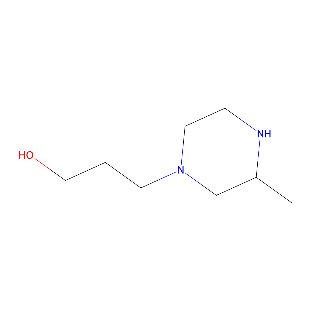 3-(3-Methylpiperazin-1-yl)propan-1-ol molecular structure, CAS 6320-20-3