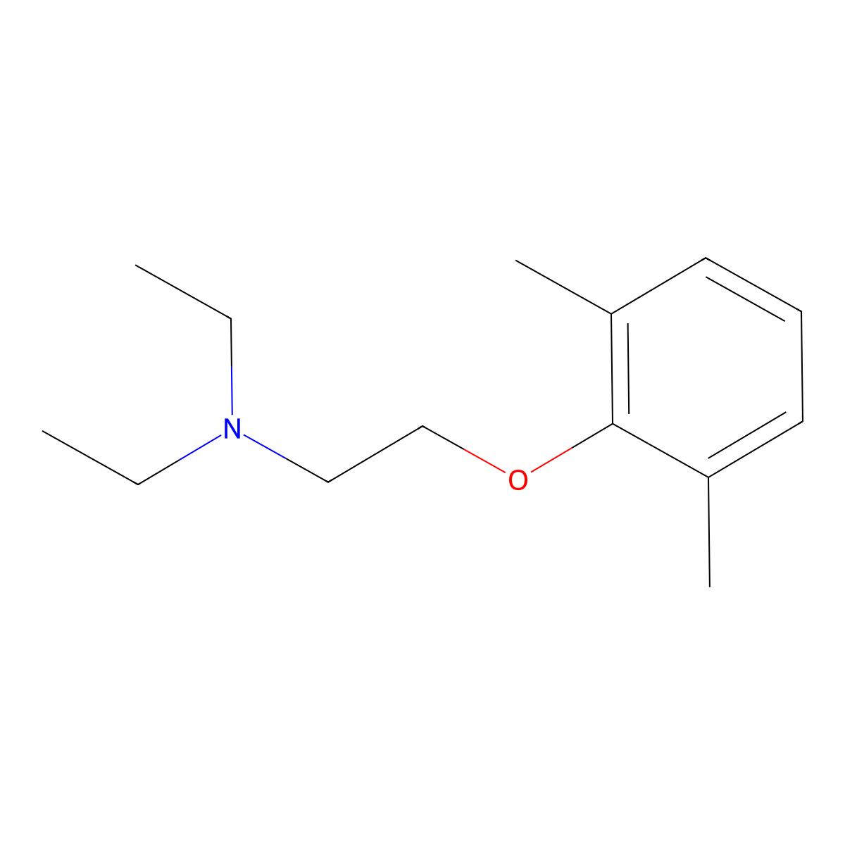 2-(2,6-Dimethylphenoxy)-n,n-diethylethanamine molecular structure, CAS 6320-62-3