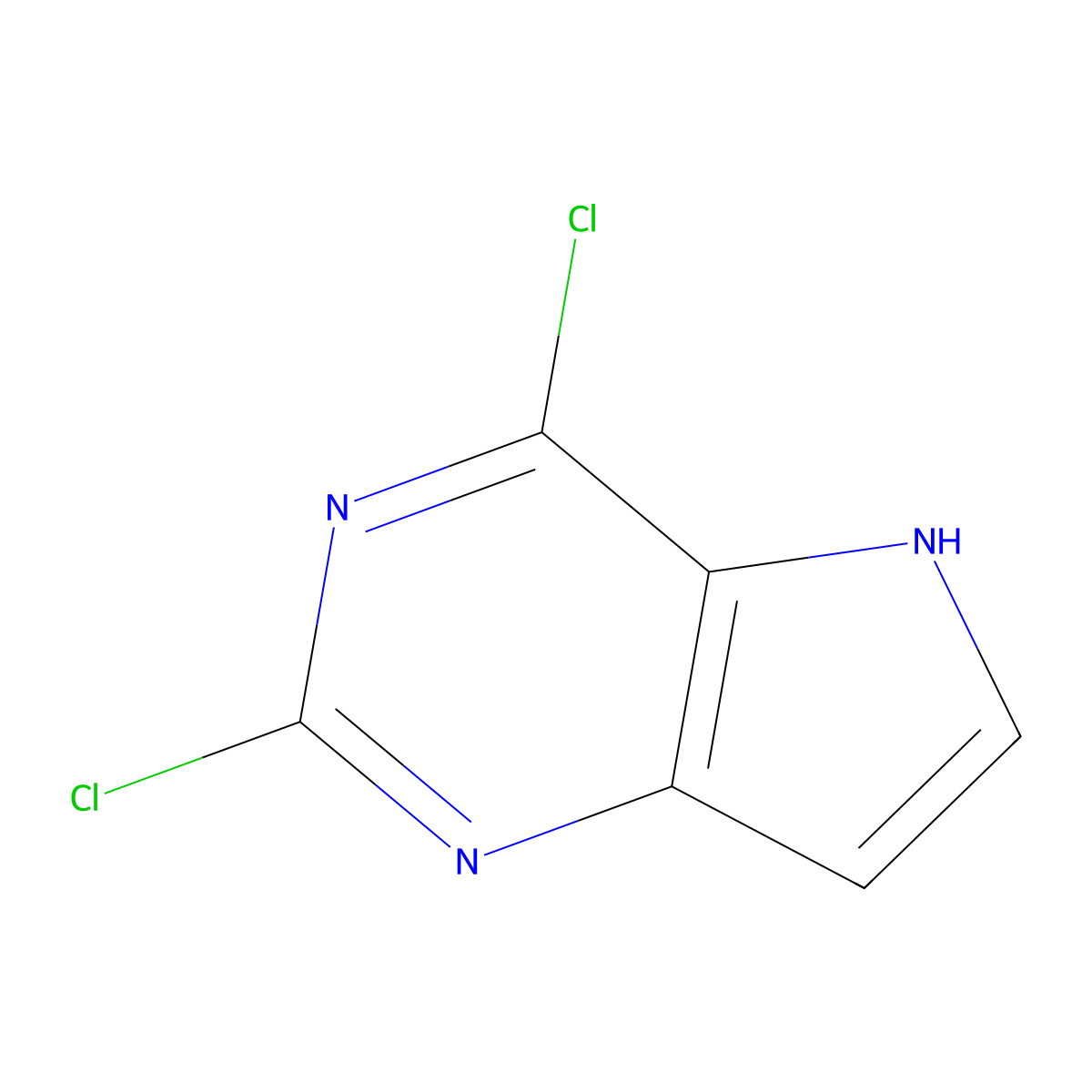 2,4-Dichloro-5H-pyrrolo[3,2-d]pyrimidine molecular structure, CAS 63200-54-4