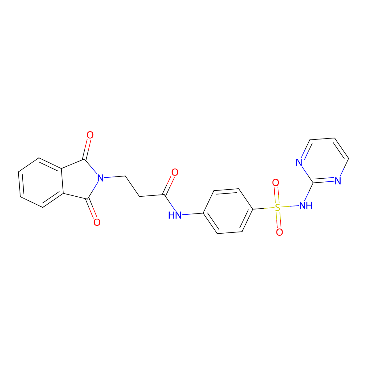 3-(1,3-dioxo-1,3-dihydro-2H-isoindol-2-yl)-N-[4-(pyrimidin-2-ylsulfamoyl)phenyl]propanamide molecular structure, CAS 63203-19-0