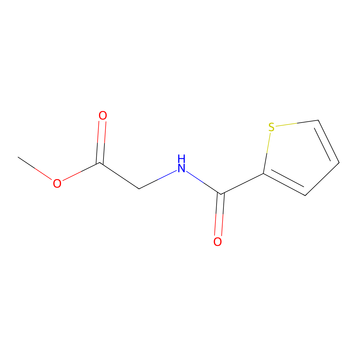 [(Thiophene-2-carbonyl)amino] acetic acid methyl ester molecular structure, CAS 63203-31-6