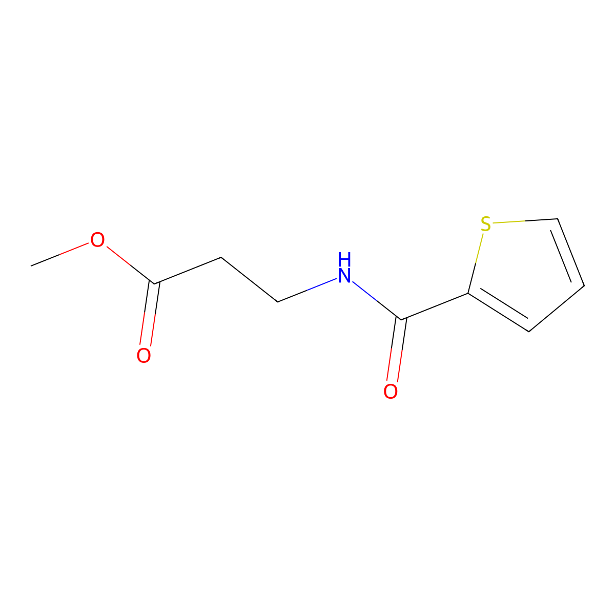 Methyl N-(thiophene-2-carbonyl)-beta-alaninate molecular structure, CAS 63203-32-7