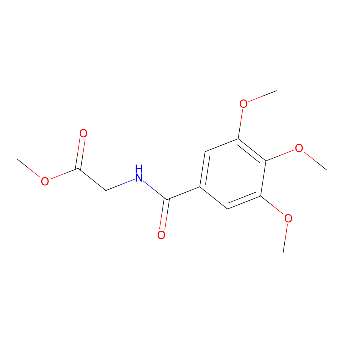 Methyl ((3,4,5-trimethoxybenzoyl)amino)acetate molecular structure, CAS 63203-37-2