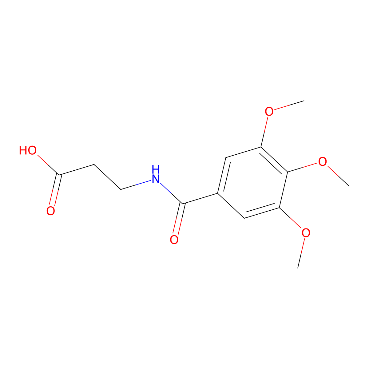 3-(3,4,5-Trimethoxybenzamido)propanoic acid molecular structure, CAS 63203-43-0