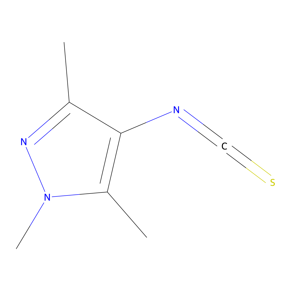4-Isothiocyanato-1,3,5-trimethylpyrazole molecular structure, CAS 63204-11-5