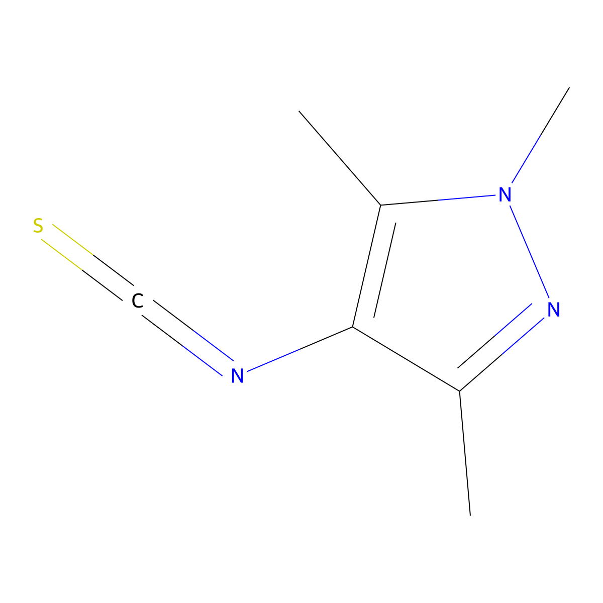 4-Isothiocyanato-1,3,5-trimethylpyrazole molecular structure, CAS 63204-11-5