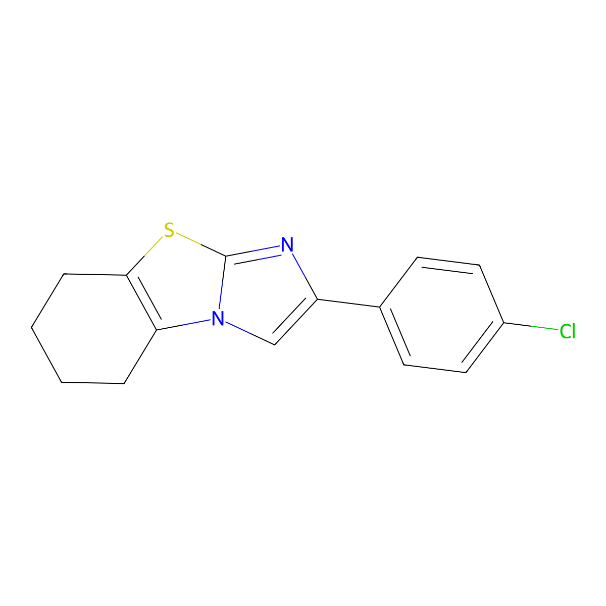 2-(4-Chlorophenyl)-5,6,7,8-tetrahydroimidazo[2,1-b][1,3]benzothiazole molecular structure, CAS 63208-73-1