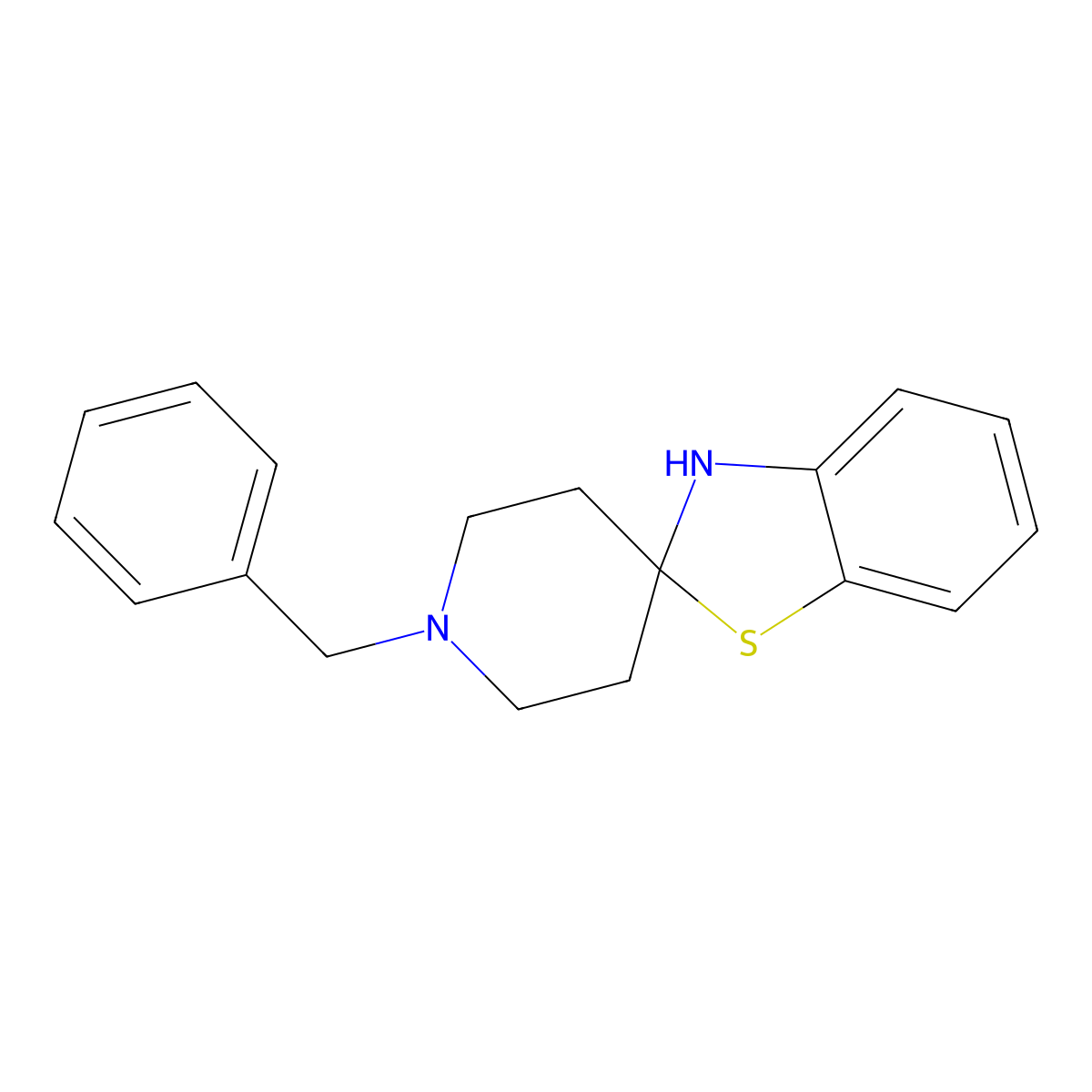 1'-benzyl-3H-spiro[1,3-benzothiazole-2,4'-piperidine] molecular structure, CAS 63208-95-7