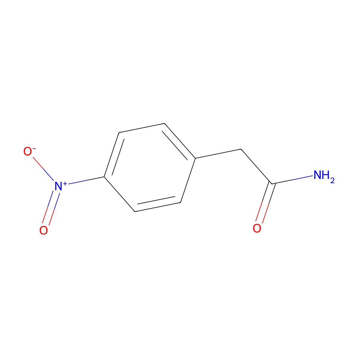 2-(4-Nitrophenyl)acetamide molecular structure, CAS 6321-12-6