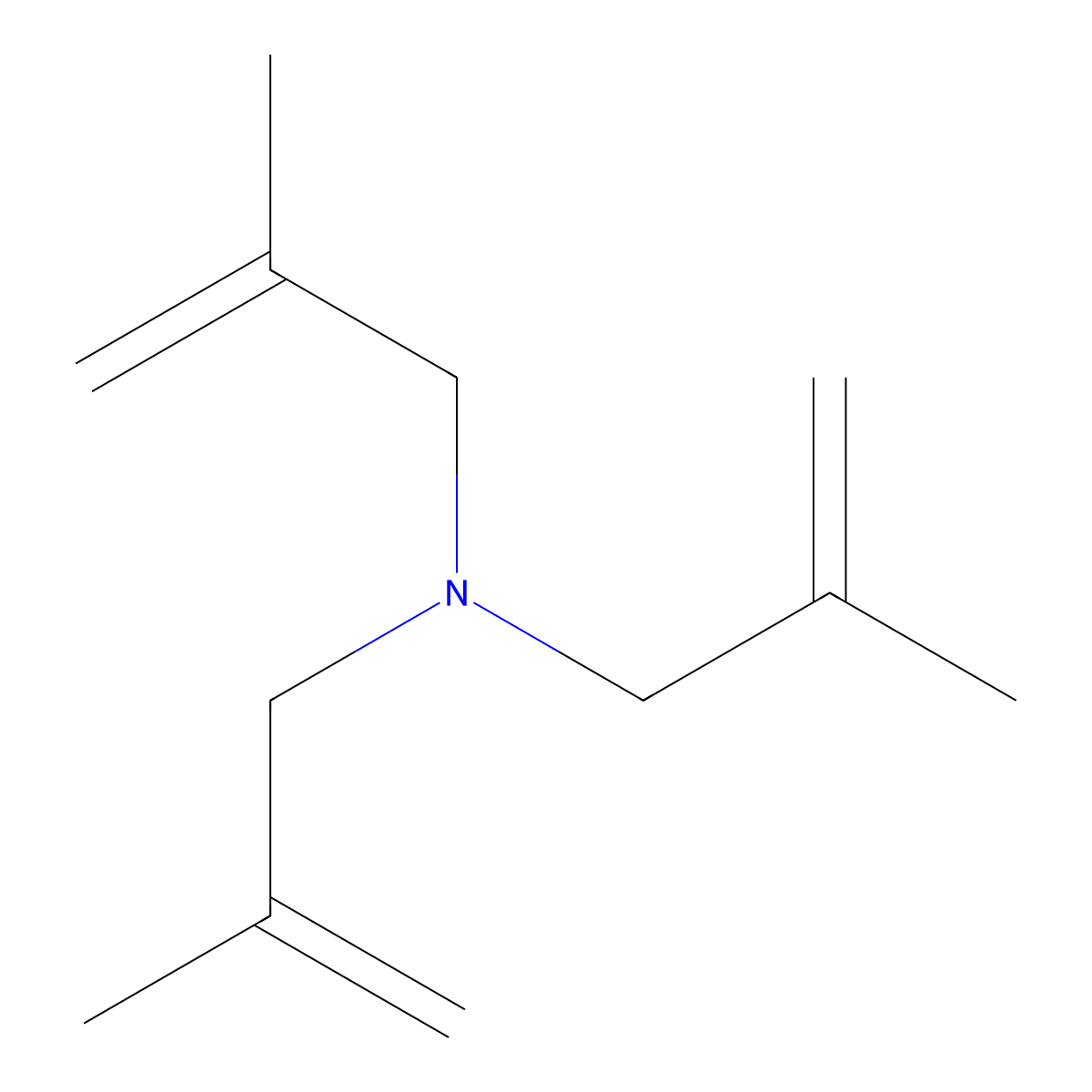 Tris(2-methylallyl)amine molecular structure, CAS 6321-40-0