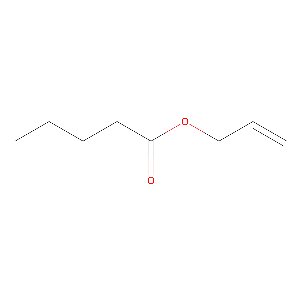 Allyl valerate molecular structure, CAS 6321-45-5