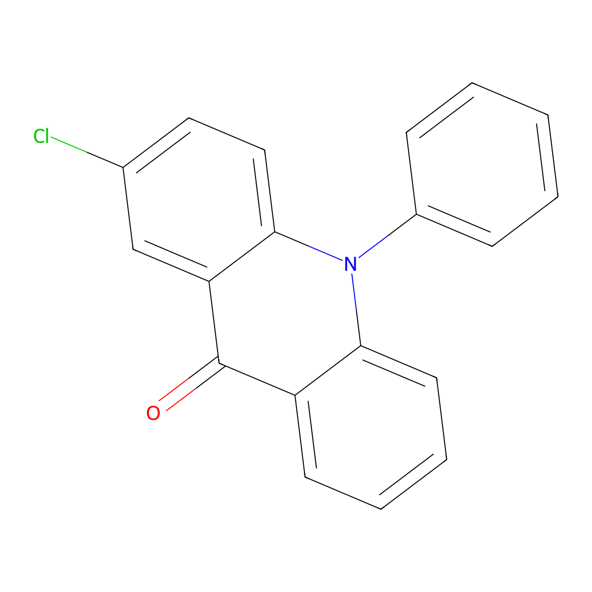 2-Chloro-10-phenylacridin-9(10h)-one molecular structure, CAS 6321-64-8