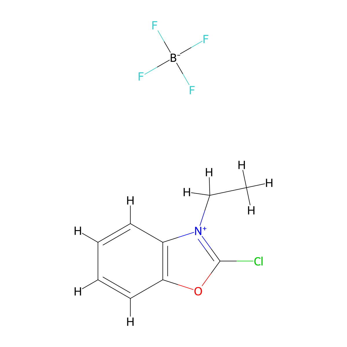 2-Chloro-3-ethylbenzoxazolium tetrafluoroborate molecular structure, CAS 63212-53-3