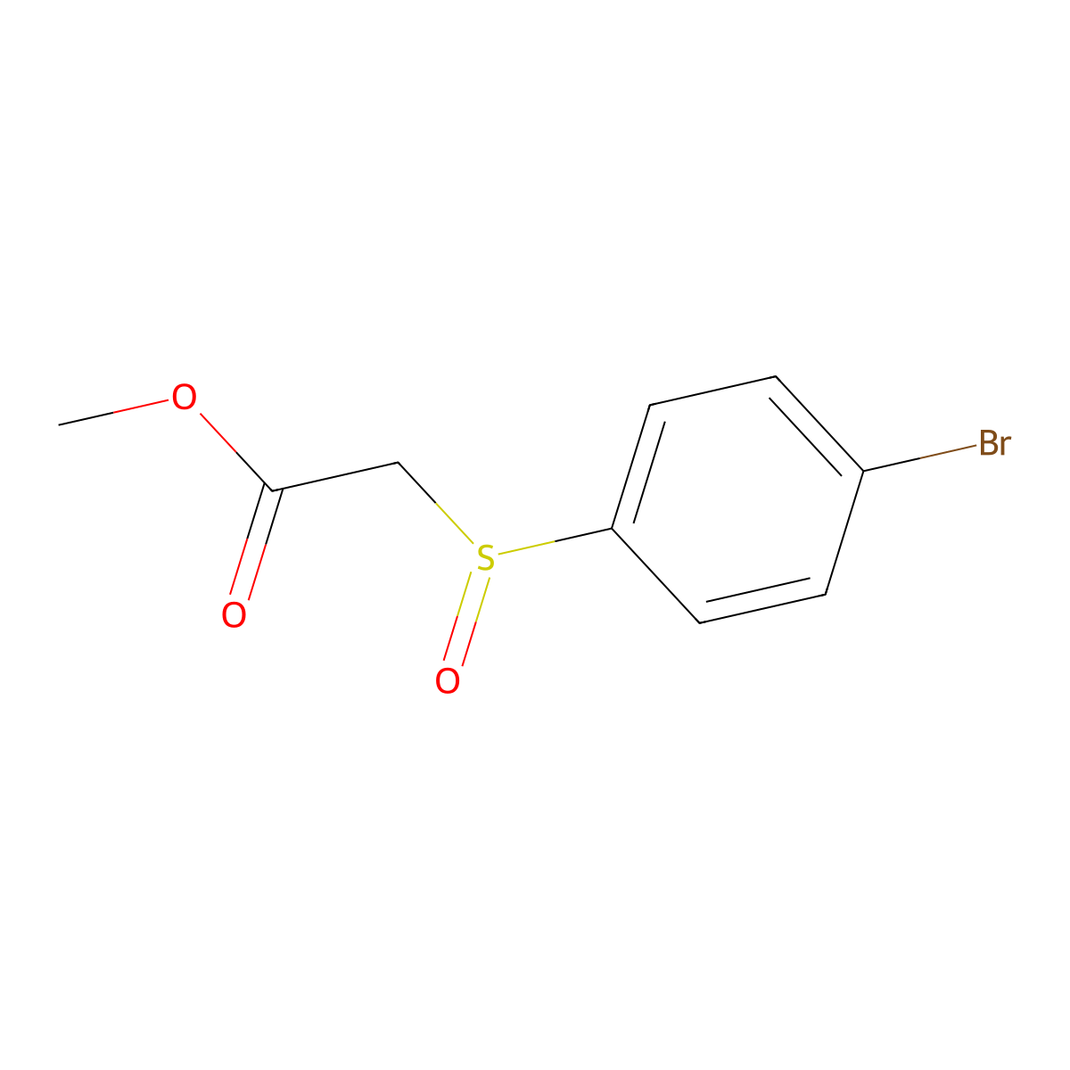 Methyl 2-(4-bromobenzenesulfinyl)acetate molecular structure, CAS 63216-00-2